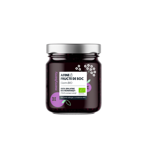 Gem BIO de Afine și Fructe de Soc fără zahăr 230gr