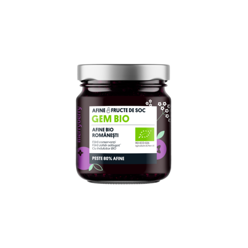 Gem BIO de Afine și Fructe de Soc fără zahăr 230gr