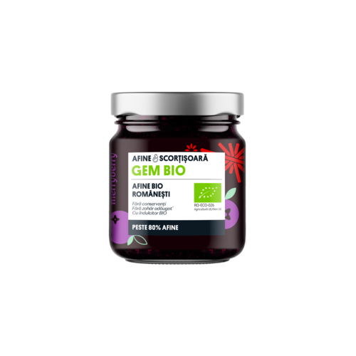 Gem BIO de Afine și Scorțișoară fără zahăr 230gr