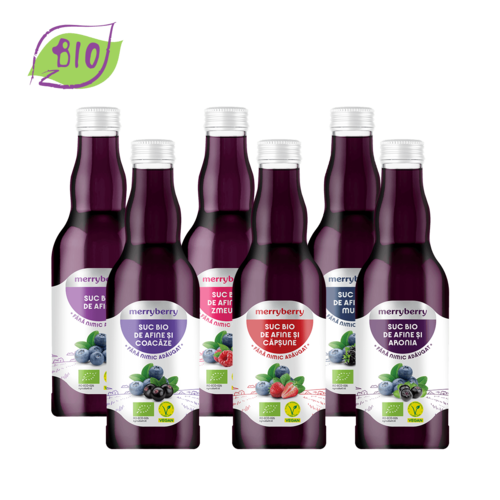 Mix 6 Sucuri BIO Afine si BIO FRUCTE DE PADURE 200ml