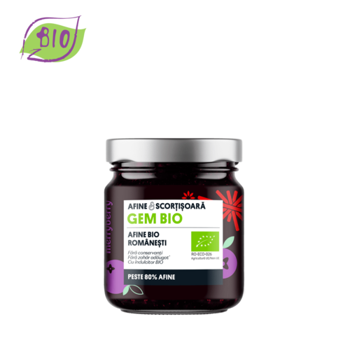 Gem BIO de Afine și Scorțișoară fără zahăr 230gr