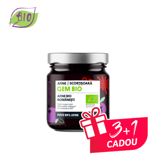 Gem BIO de Afine și Scorțișoară fără zahăr 230gr - Recolta 2025