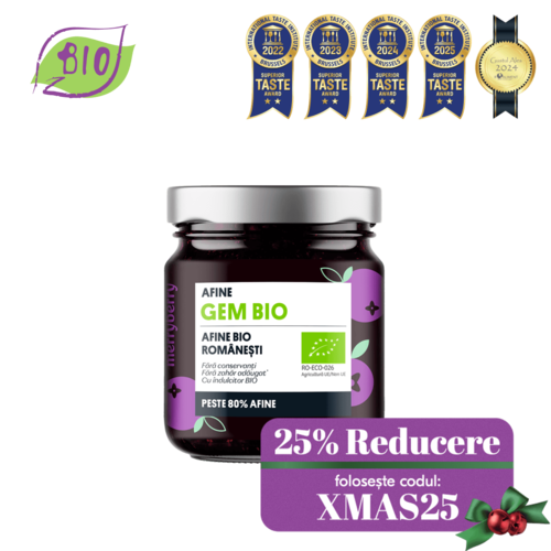 Gem BIO de Afine fără zahăr 230gr - Recolta 2025