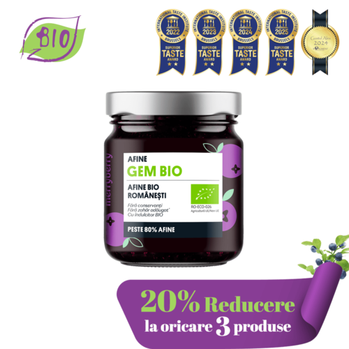 Gem BIO de Afine fără zahăr 230gr - Recolta 2025