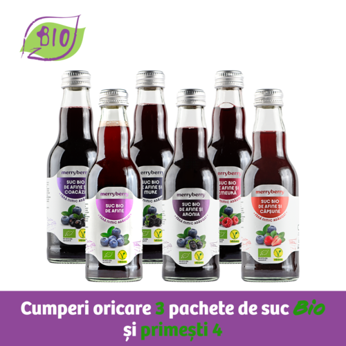 Mix 6 Sucuri BIO Afine si BIO FRUCTE DE PADURE 200ml